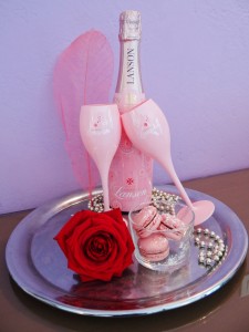 plateau Champagne Rosé Saint Valentin